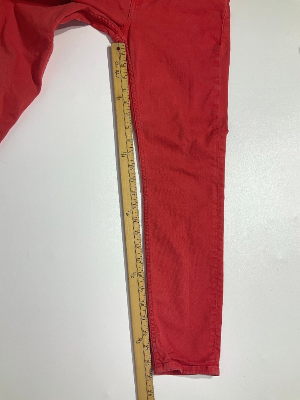Sezane Size 28 Denim Perfect 7/8 Slim Coral/Orange Jeans Womens Ankle/Short 25" - Picture 11 of 15